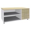 Burocean Exprim Manager - Storage unit - mobiel - 3 lades - esdoornbruin, koolstof
