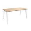 Burocean Steely - Bureau - rechthoekig - licht eiken - wit basis