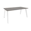Burocean Steely - Bureau - rechthoekig - grijs eiken - wit basis