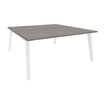 Burocean Steely - Bureau - rechthoekig - grijs eiken - wit basis