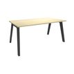 3253310162006-Bureau simple STEELY - L140 cm - Pieds carbone - plateau imitation Erable-P_79432481_1-0