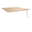 3253310163171-Bureau double STEELY - L160 cm - Double face Suivant - Pieds blanc - plateau imitation Chê-P_79432598_1-0