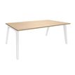 3253310163317-Bureau STEELY Manager - L180 x P100 x H72,5 cm - plateau imitation Chêne clair - Pieds bla-P_79432612_1-0
