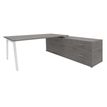Burocean Steely Manager - Tafel - L-vormig (rechts) - grijs eiken