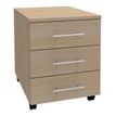 3253310146884-Caisson mobile LEVEL/STEELY/WOODY - L43 x H56 x P60 cm - 3 tiroirs - imitation Chêne clair-P_79432625_1-0