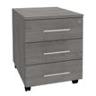 Caisson mobile LEVEL/STEELY/WOODY - L43 x H56 x P60 cm - 3 tiroirs - Imitation Chêne gris
