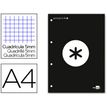 Antartik - Blocknotes - A4 - 100 vellen / 200 pagina's - van ruiten voorzien - 4 gaten - zwart