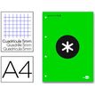 Antartik - Blocknotes - A4 - 100 vellen / 200 pagina's - van ruiten voorzien - 4 gaten - fluorescerend groen