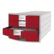 HAN IMPULS NEW DESIGN - Ladekast - 4 lades - A4, C4 - rood, lichtgrijs