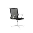 Chaise X-LIGHT - dossier bas - avec accoudoirs - noir et pieds aluminium blancs