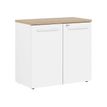 Gautier office YES! - Keukenkast - 2 deuren - onderdeelplank - wit, naturel eiken
