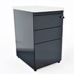 Vinco Evidence - Voetsteun - 3 lades - onderdeelplank, staal - wit, RAL 9010