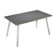 2012349510551-Bureau LEONARDO - 140 cm - Pieds métal blancs - Anthracite chants chêne-P_79441668_1-0
