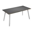 2012349510810-Table haute - 160 x 80 x 105 cm - Pieds métal blancs - Anthracite chants chêne-P_79441681_1-0