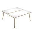2012349512593-Bureau Bench LEONARDO - L140 x H74 x P168 - Pieds bois - Blanc chants chêne-P_79441770_1-0