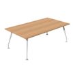 Artarredi Plaza TA-200 - Tafel - rechthoekig - beuken - wit aluminium (RAL 9006) basis