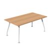 Artarredi Plaza TA-160 - Tafel - rechthoekig - beuken - wit aluminium (RAL 9006) basis