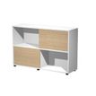 Artarredi Tetris - Boekenkast - 4 planken - 2 deuren - spaanplaat - wit, eiken