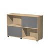 Artarredi Tetris - Boekenkast - 4 planken - 2 deuren - spaanplaat - antraciet, eiken