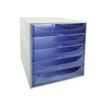 Le Dauphin Ecobox - Ladekast - 5 lades - A4 Plus - grijs, transparent ice blue