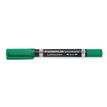 STAEDTLER Lumocolor duo - Stift met dubbele punt - permanent - groen - 1.5 mm / 0.6 mm - gemiddeld / fijn