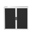Paperflow easyOffice - Keukenkast - 2 planken - 2 deuren - metaal, high-impact tinted polysterene - zwart, wit