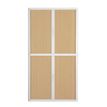 3660141930429-Armoire haute à rideaux EASY OFFICE - 110 x 204 x 41,5 cm - Corps et poignée blanc - Rideaux imitatio--0