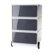 Paperflow easyBox - Voetsteun - mobiel - 3 lades - ABS-plastic, polystyreen - wit, houtskool