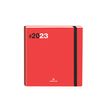 3664447135199-Agenda Flex - 1 semaine sur 2 pages - 16 x 16 cm - rouge - Oberthur--0