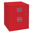 Caisson mobile métallique monobloc - H52 x L41 x P40 cm - 2 tiroirs - rouge