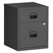 Caisson mobile métallique monobloc - H52 x L41 x P40 cm - 2 tiroirs - anthracite