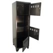 3219090952008-Casier de bureau monobloc métallique avec pieds - 4 portes - H134 x L40 x P40 cm - noir vernis--0