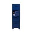 Casier de bureau monobloc métallique avec pieds - 4 portes - H134 x L40 x P40 cm - bleu nuit nacré