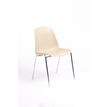 Chaise CHARLOTTE - pieds chromés avec accroches - coque M1 (non feu) - beige