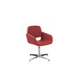 Chaise AITA - dossier bas - siège pivotant - pietement aluminium - tissu rouge