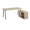 3483600933461-Bureau manager MAMBO avec retour droit - 160 cm - Chêne/chocolat--0