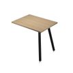 Retour direct pour bureau - L80 x H74 x P60 - Pieds métal noirs - plateau imitation chêne