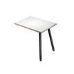 Retour direct pour bureau - L80 x H74 x P60 - Pieds métal noirs - plateau blanc chants chêne