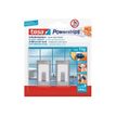 Tesa Powerstrips Small Metal-style Rectangular - Zelfklevende haak - wit, roestvrij staal (pak van 2)