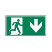 8711234128577-Pickup - Panneau de signalisation - 300 x 150 mm - Flèche vers le bas de sortie de secours-Avant-0