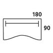 3253310150430-Bureau double vague symétrique IDRA - L180 cm - Pieds blanc - plateau imitation Erable--3