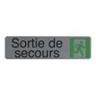 3130630671725-Exacompta - Plaque de signalisation Sortie de secours - 165 x 44 mm - aluminium brossé-Avant-0