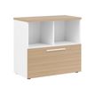 Rangement bas YES ! - L80 x H74 x P42 - 2 cases / 1 tiroir - Façade et dessus chêne
