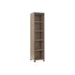 3483600448453-Colonne bibliothèque MAMBO - L42 x H187 x P46 - 4 étagères - Chêne/chocolat-Angle gauche-0