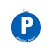 3130630671053-Exacompta - Panneau de signalisation adhésif - Parking privé - 30 cm de diamètre-Avant-0