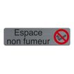 3130630671749-Exacompta - Plaque de signalisation Espace non fumeurs - 165 x 44 mm - aluminium brossé-Avant-0