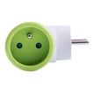 3760110685586-WATT & CO - Multiprise biplite rotative - blanc/vert-Gauche-2
