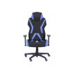 3701338800733-Fauteuil gamer POPER-T - accoudoirs réglables - noir et bleu-Avant-2