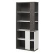 3483600766205-Bibliothèque HARMONICA - L80 x H185 x P36 - Chêne gris--0