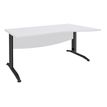 3253310150577-Bureau droit IDRA - Vague à droite - L160 cm - Pieds anthracite - plateau Blanc--0